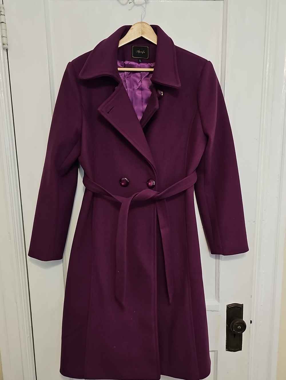 Women's Plum Belted Coat